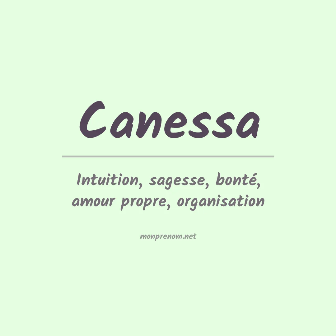 Signification du prénom Canessa