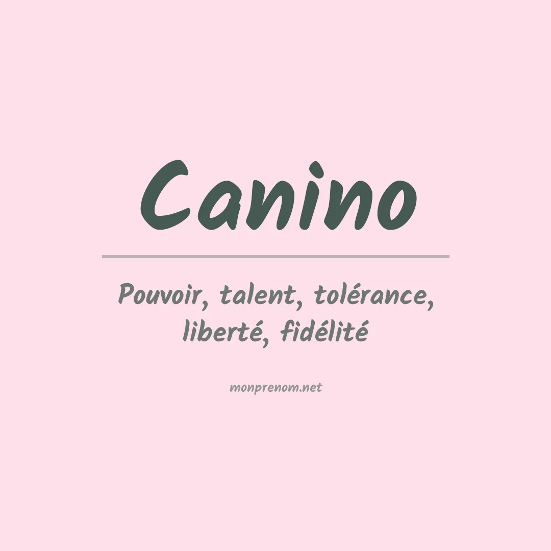 Prénom Canino