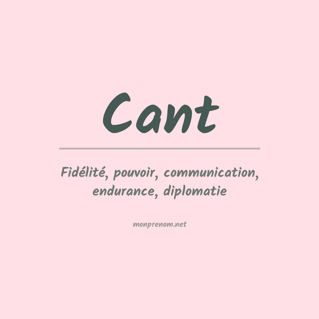 Signification du prénom Cant