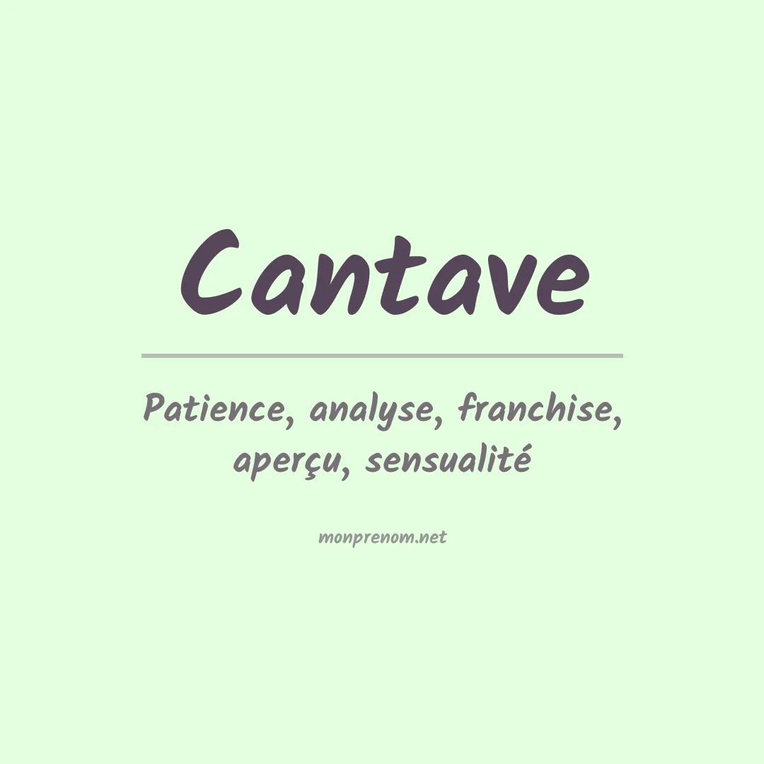 Signification du prénom Cantave