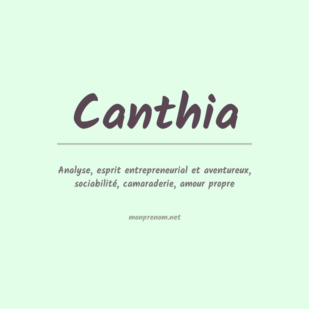 Signification du prénom Canthia