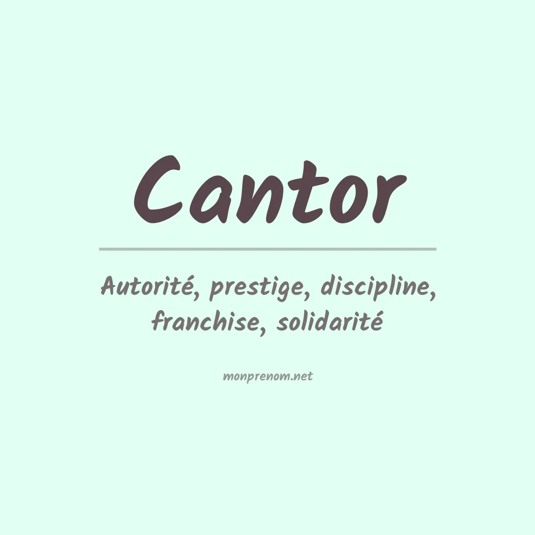 Prénom Cantor