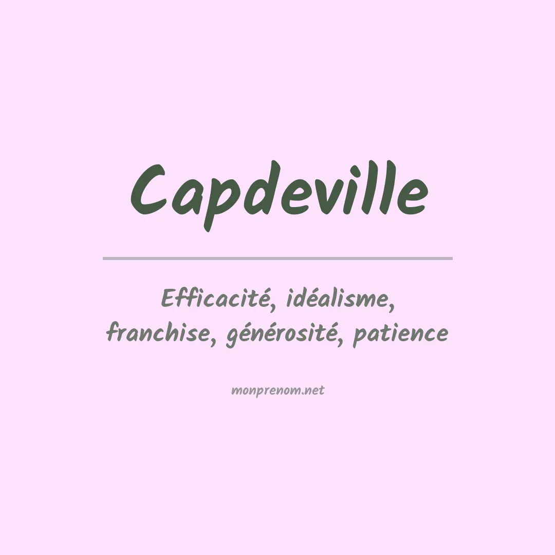 Signification du prénom Capdeville
