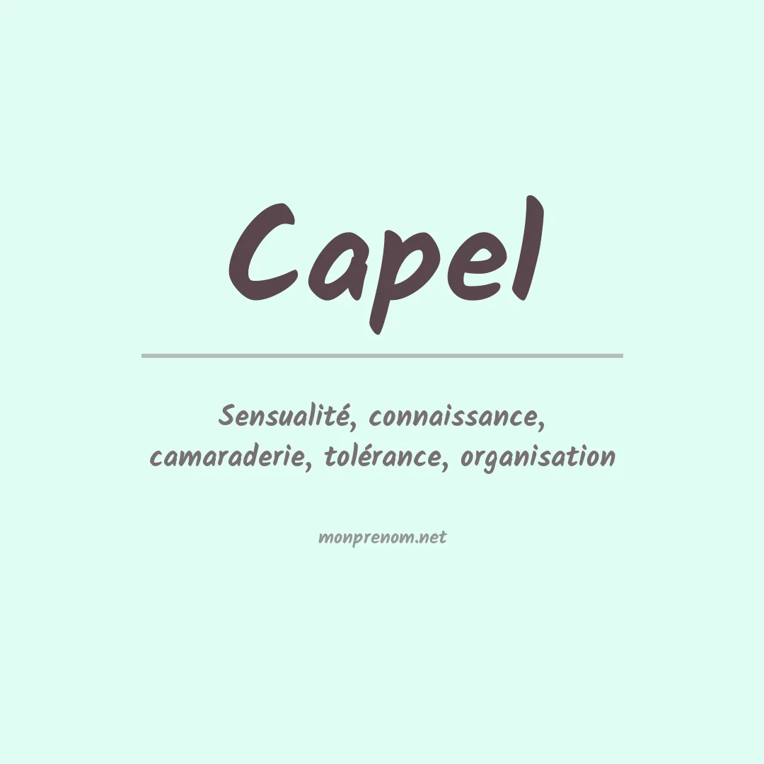 Prénom Capel