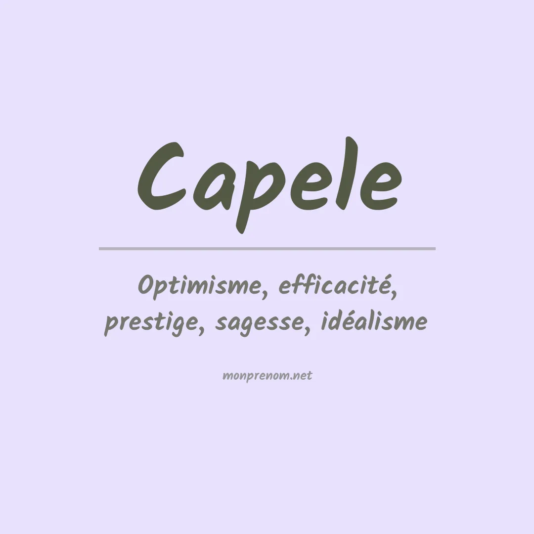 Signification du prénom Capele