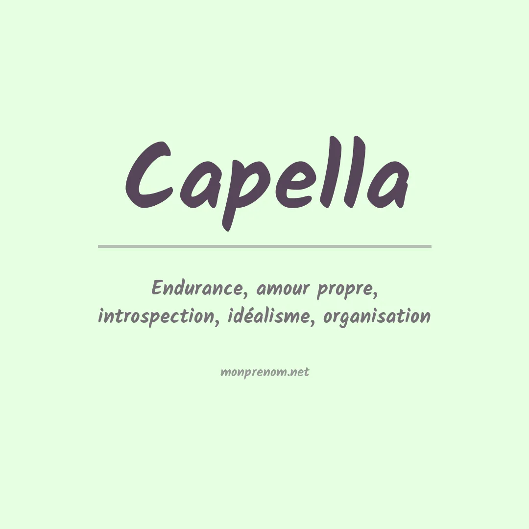 Prénom Capella