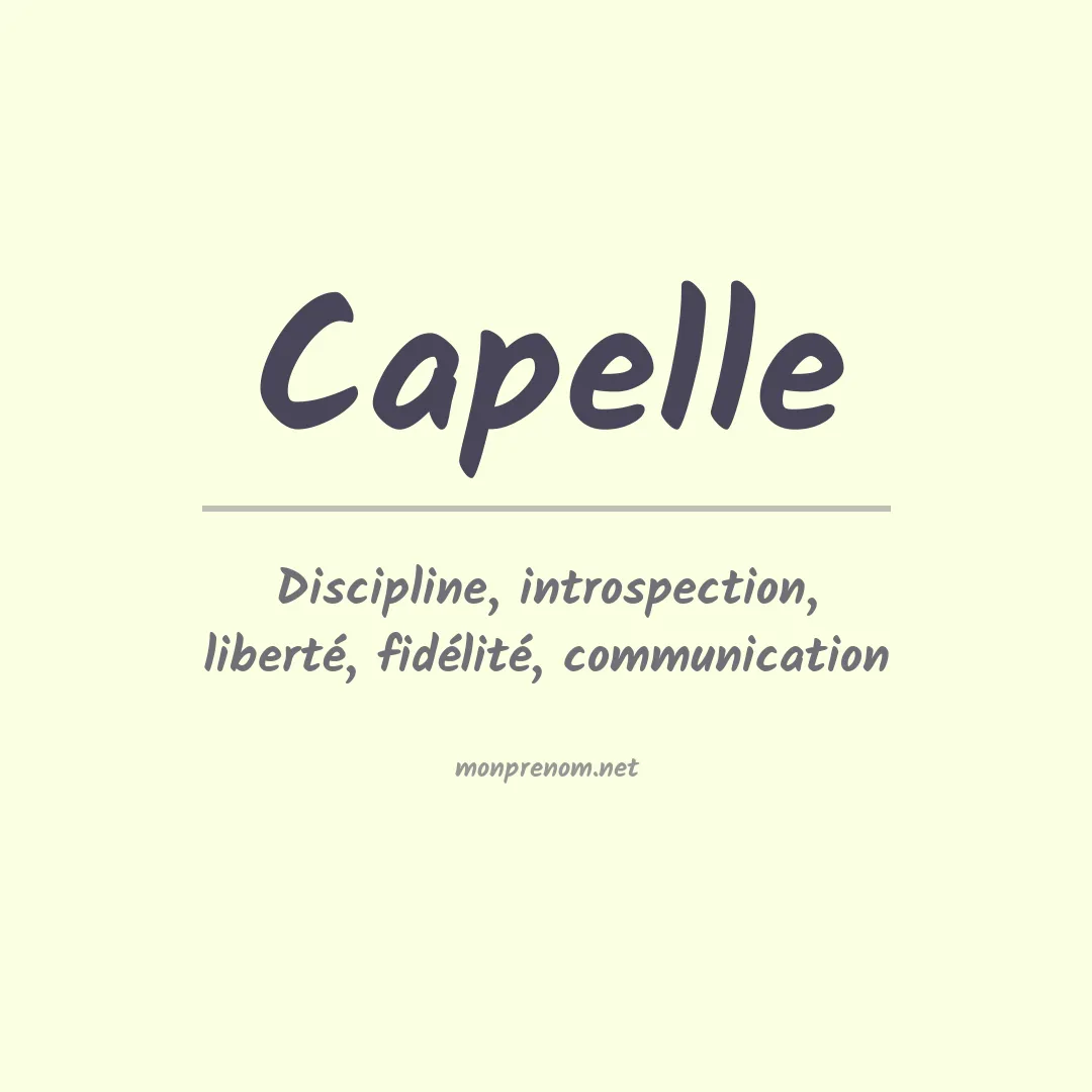 Prénom Capelle