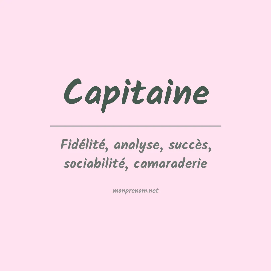 Signification du prénom Capitaine