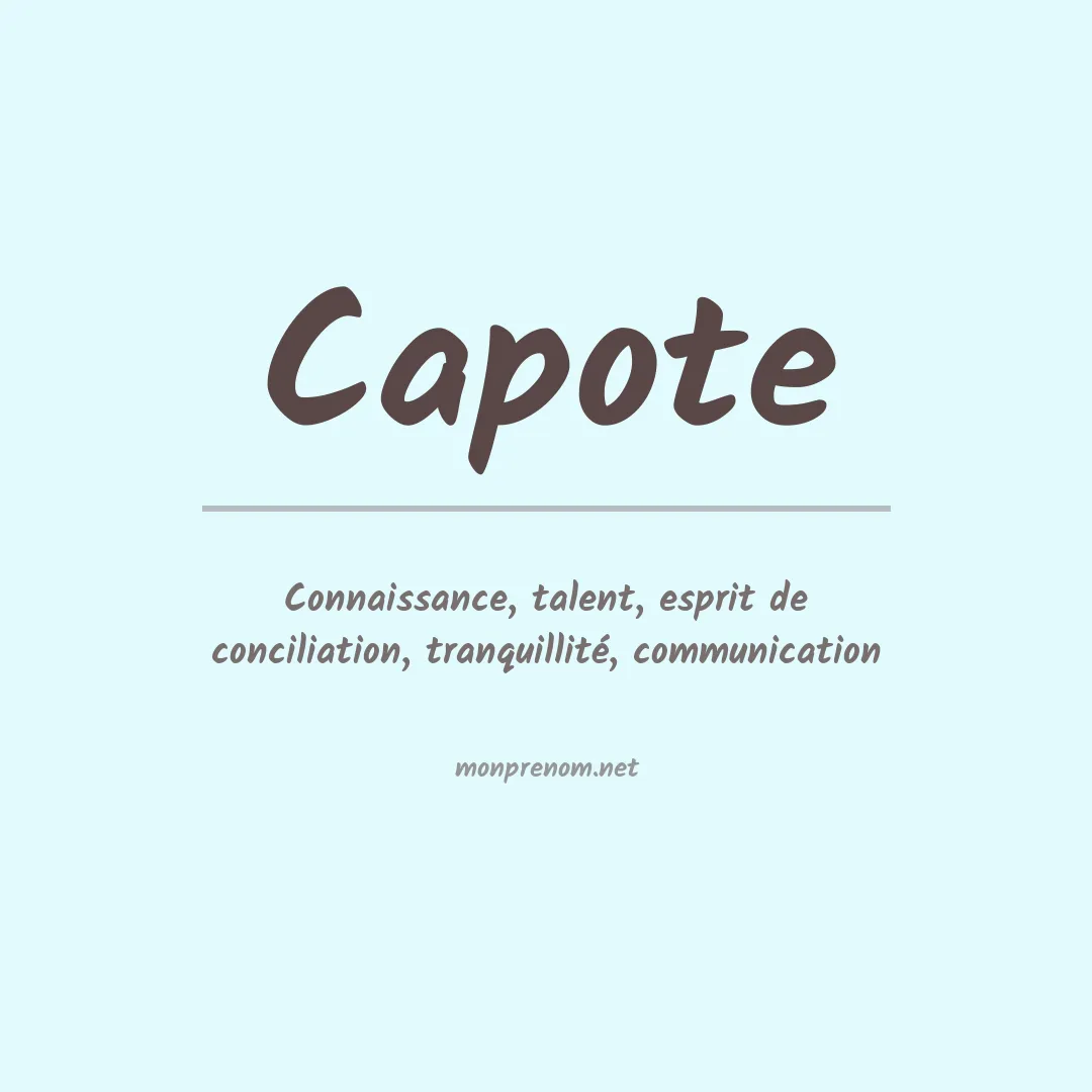 Prénom Capote