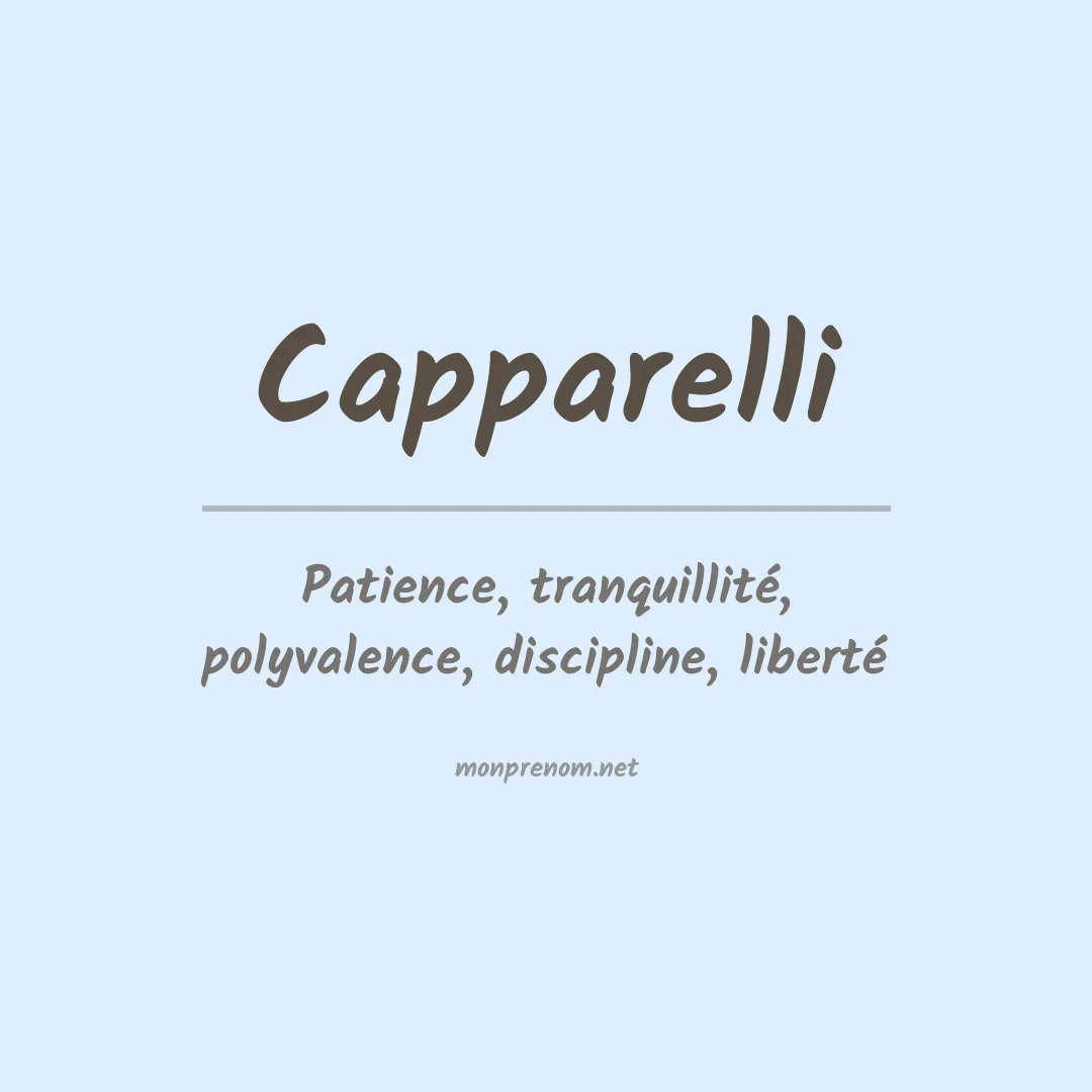 Prénom Capparelli