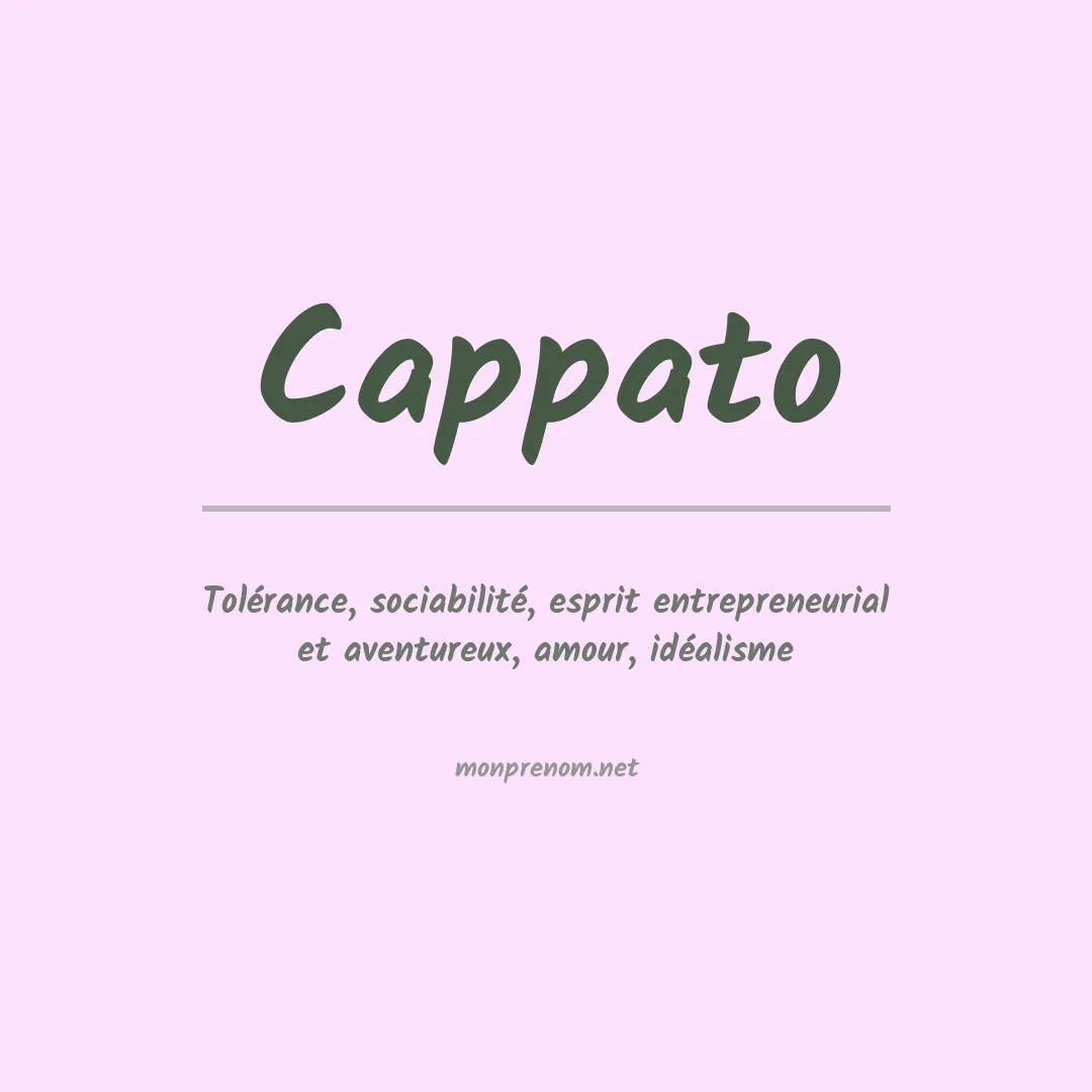Signification du prénom Cappato