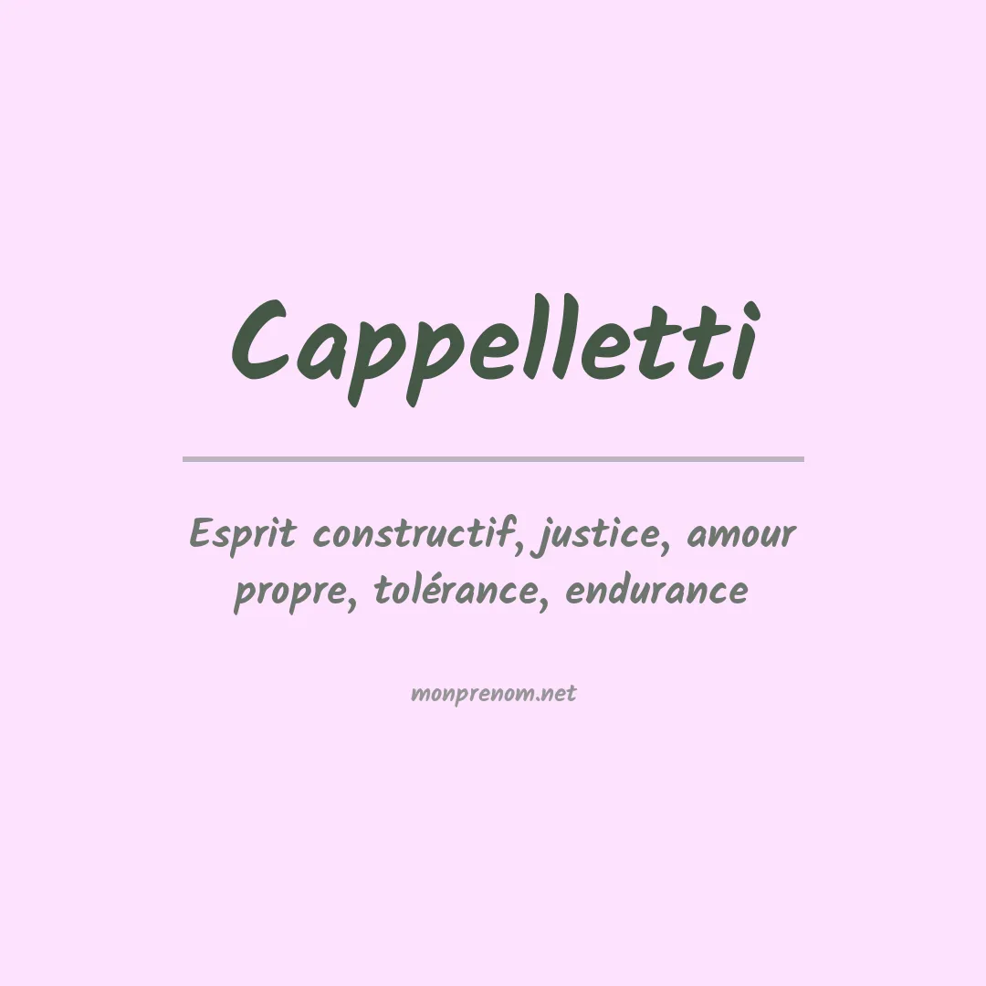 Prénom Cappelletti