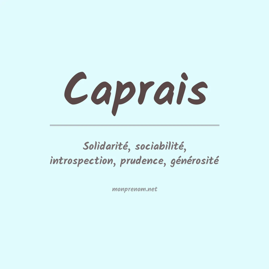 Signification du prénom Caprais