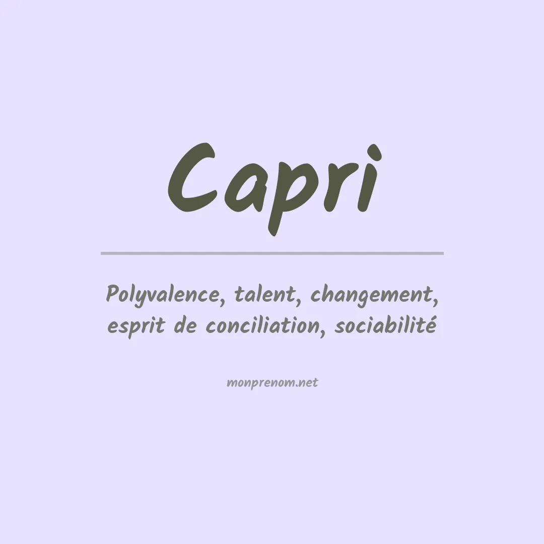 Prénom Capri
