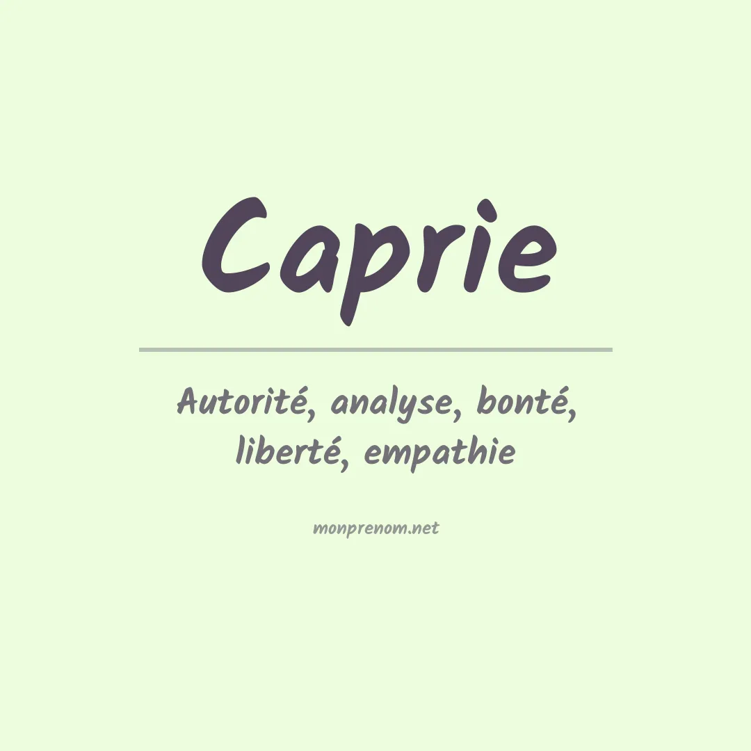 Signification du prénom Caprie