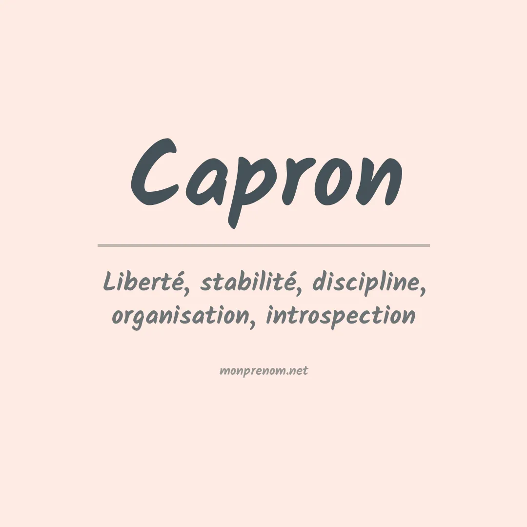 Prénom Capron