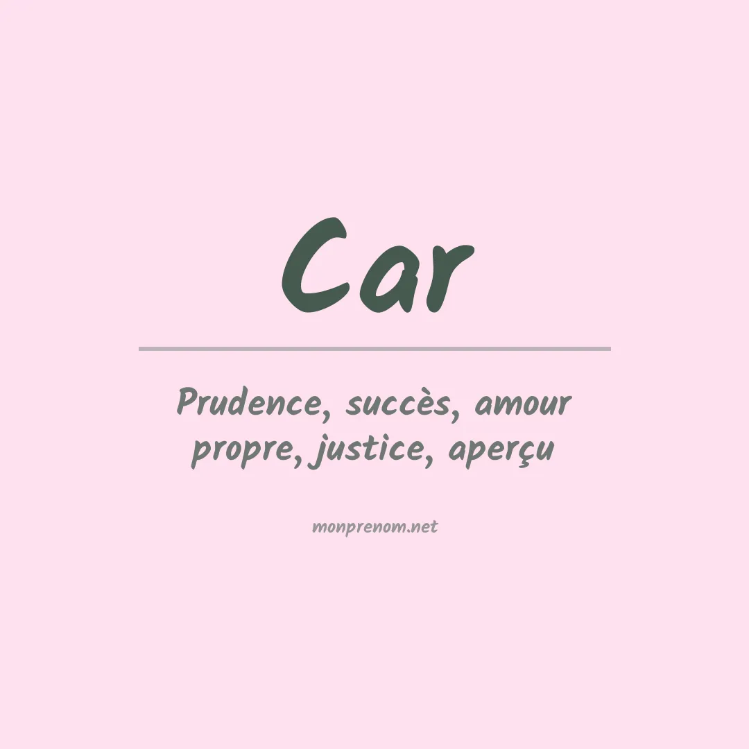 Prénom Car