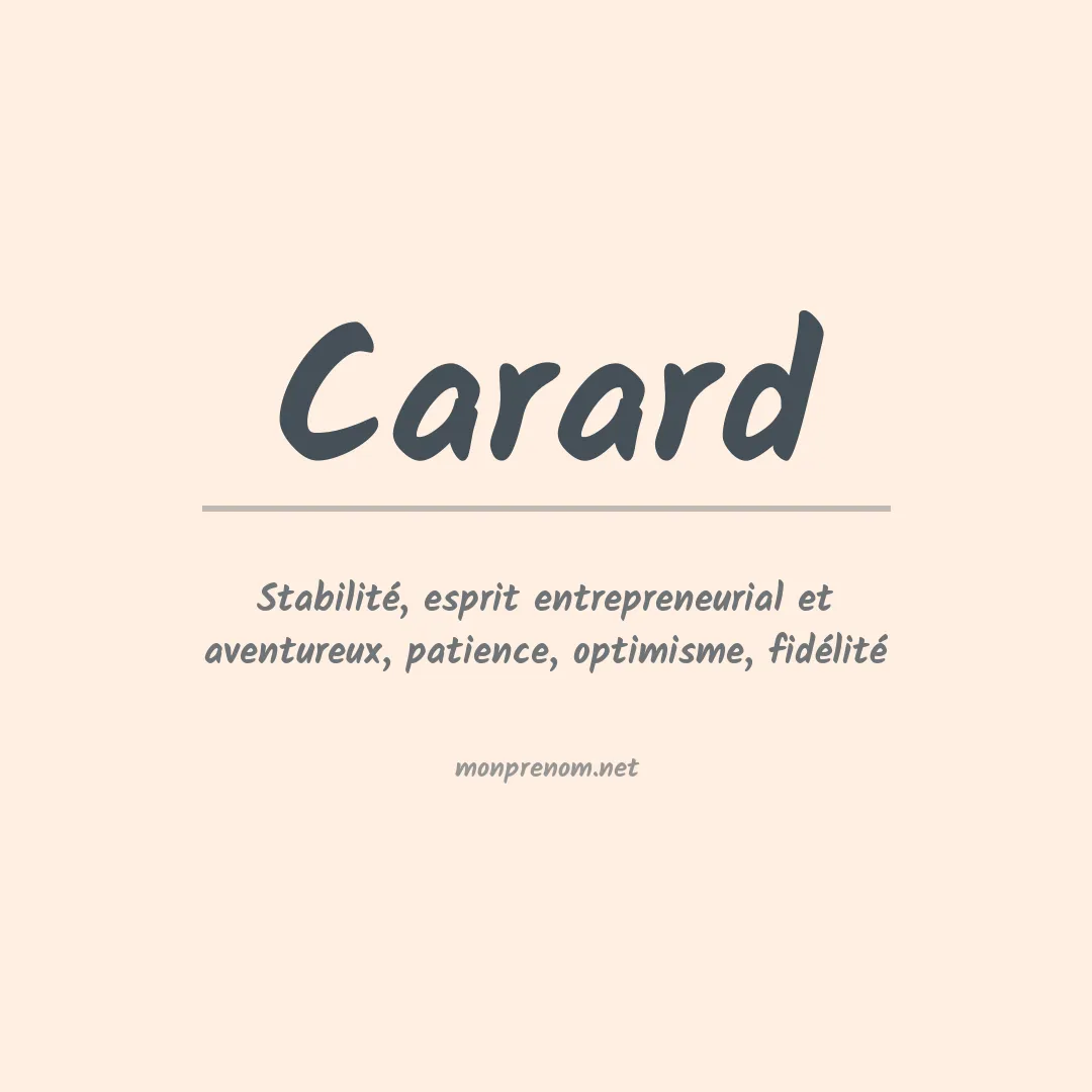 Signification du prénom Carard