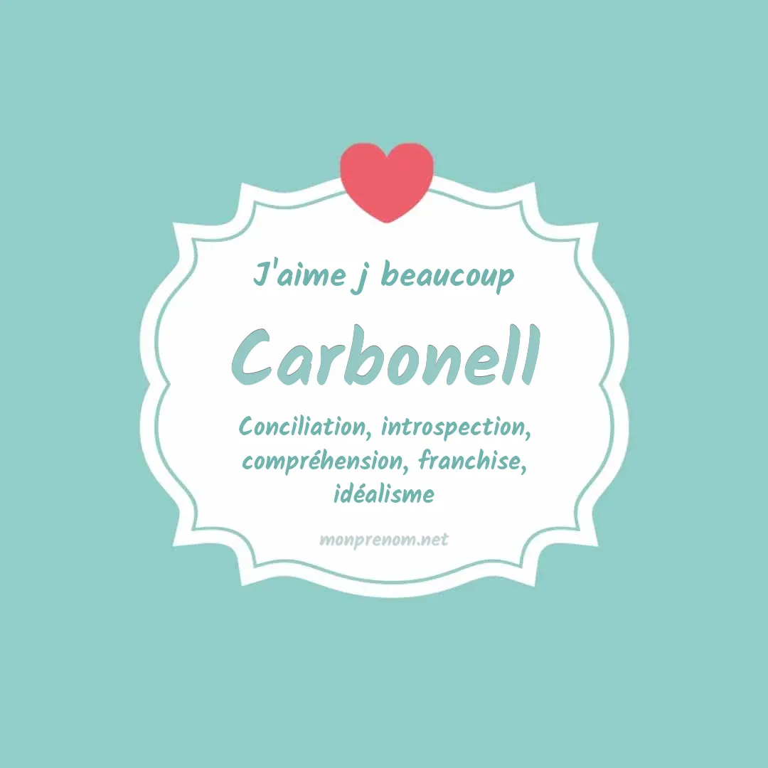 J'aime beaucoup Carbonell