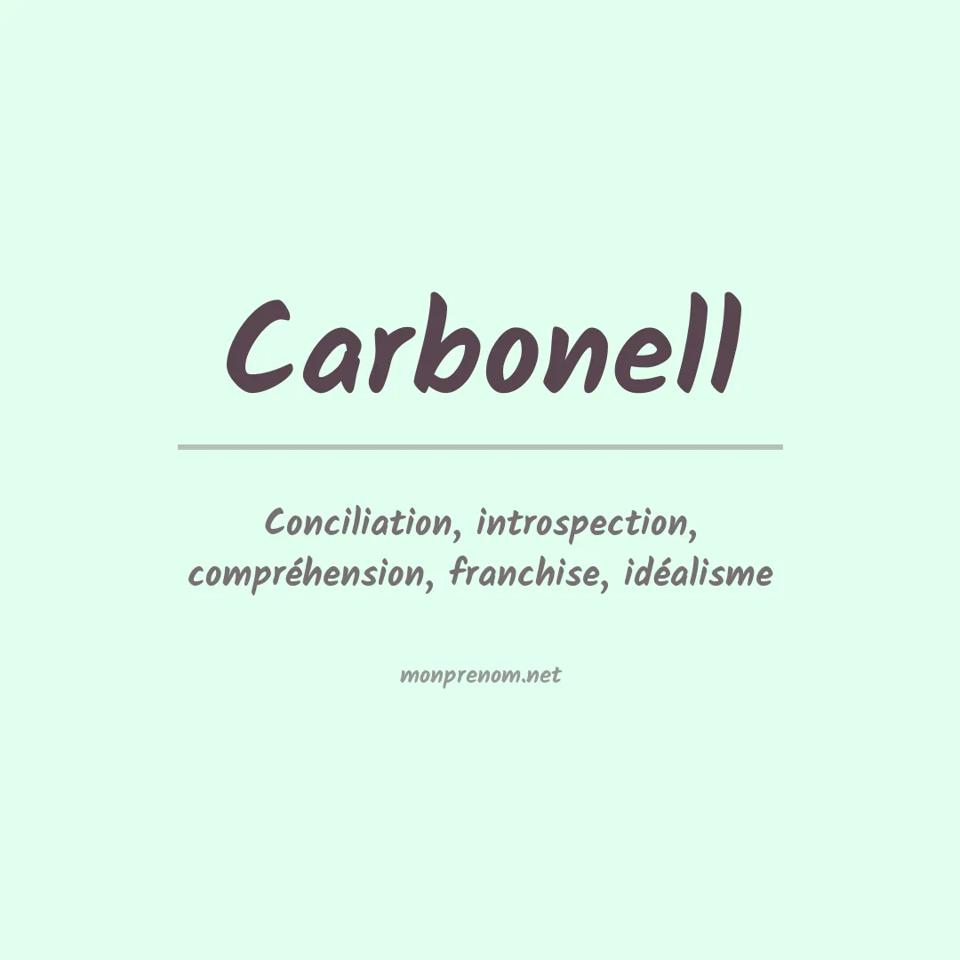 Signification du prénom Carbonell