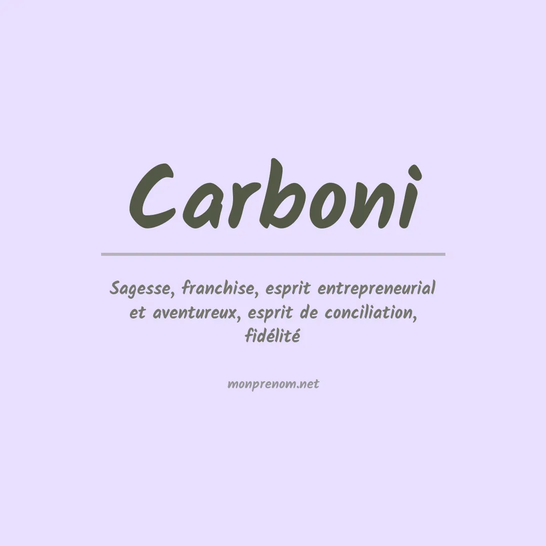Prénom Carboni
