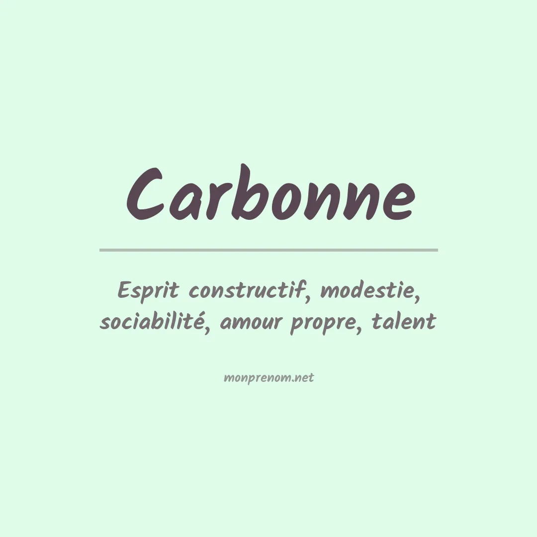 Signification du prénom Carbonne