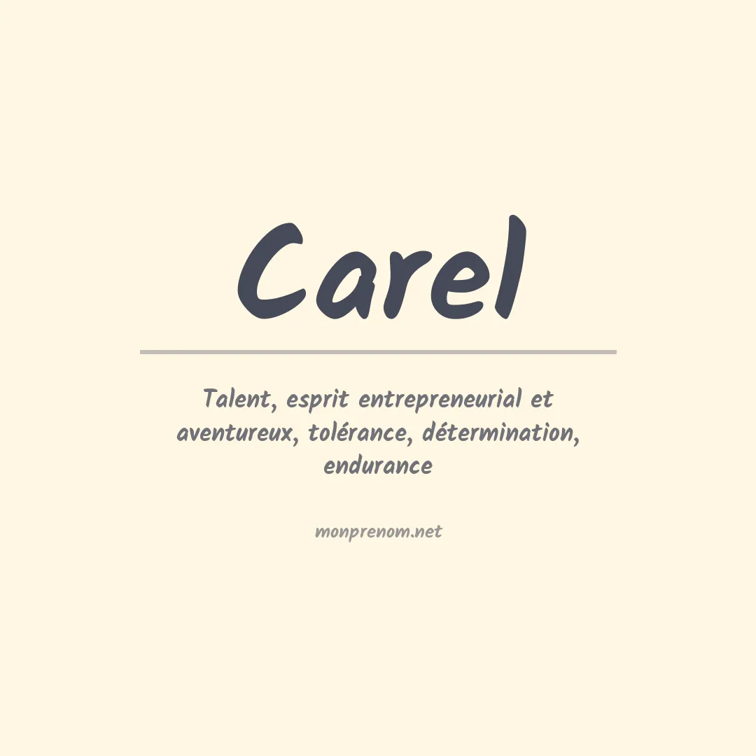 Prénom Carel