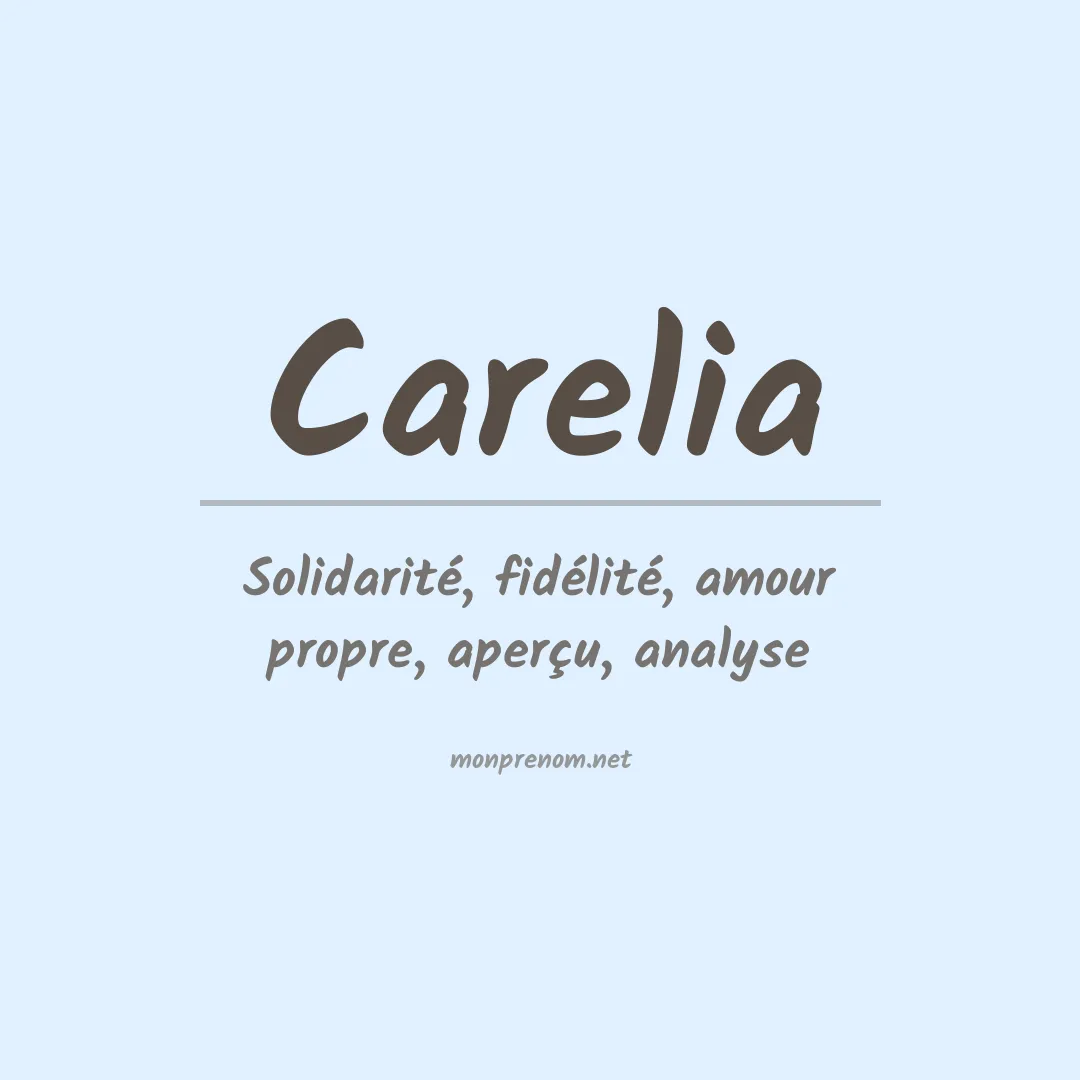 Signification du prénom Carelia