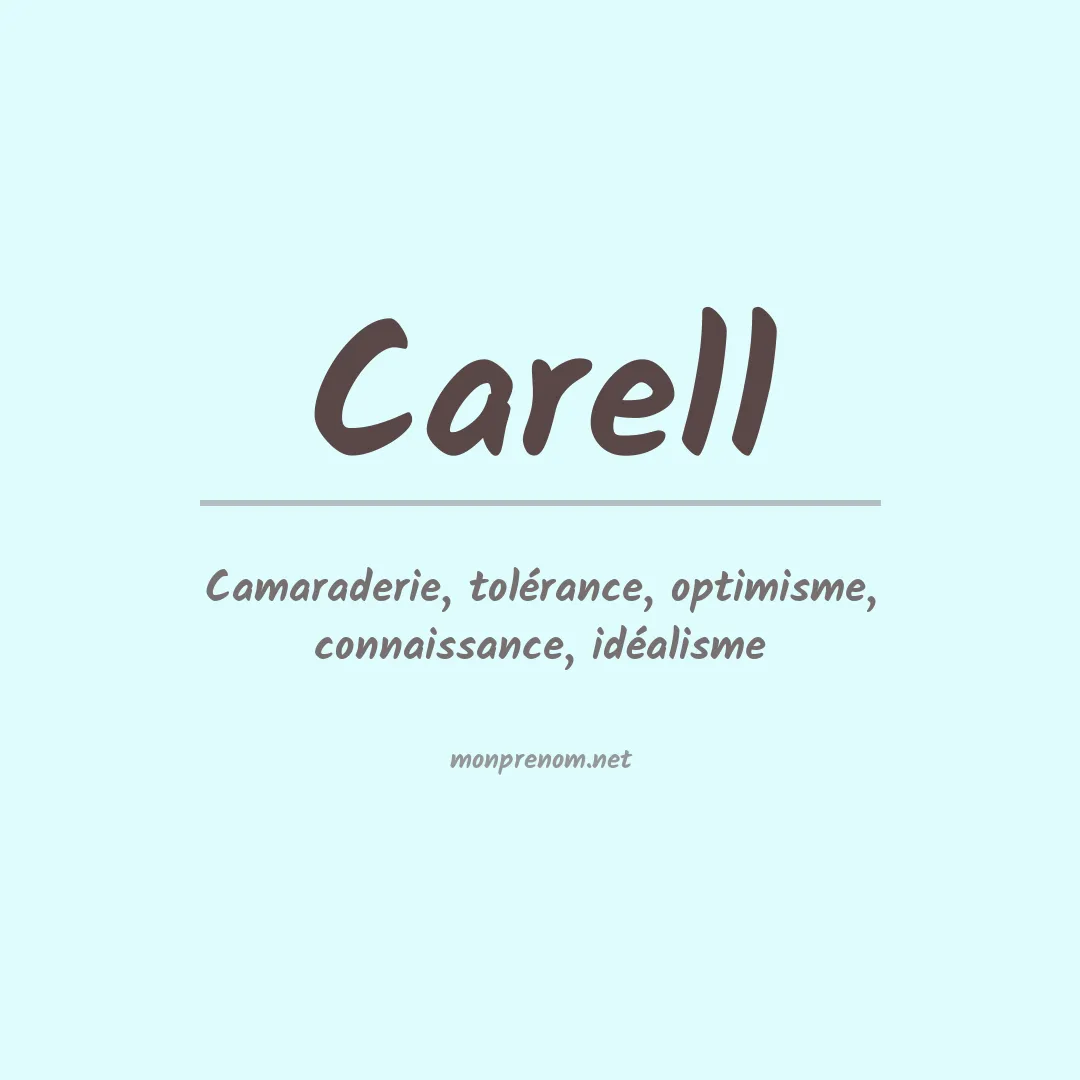 Signification du prénom Carell