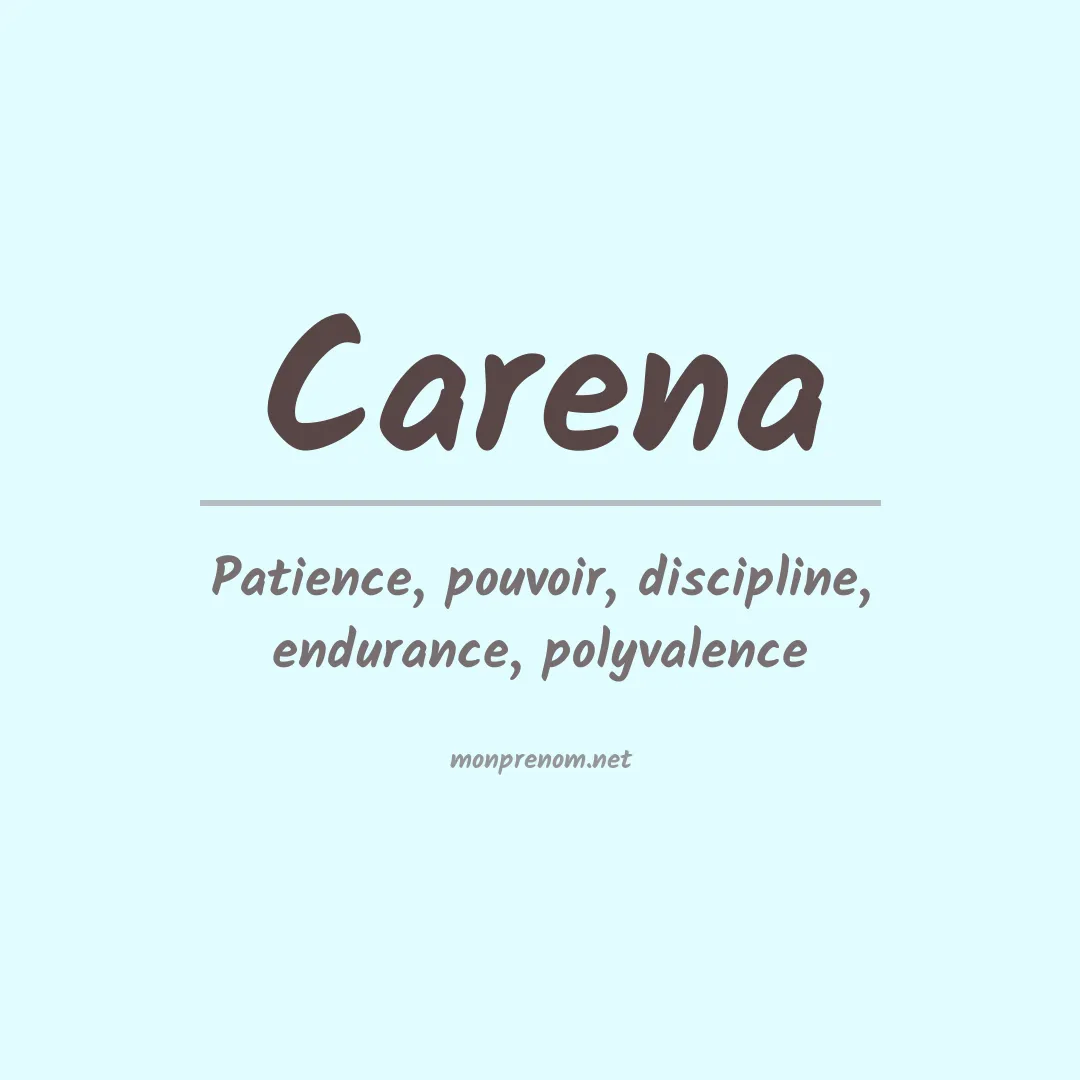 Signification du prénom Carena
