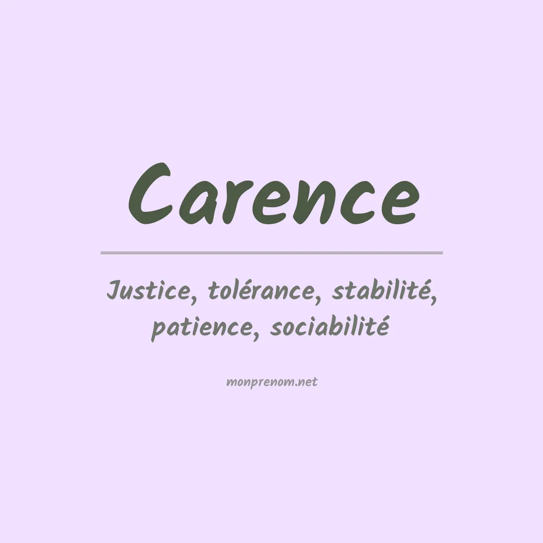 Signification du prénom Carence