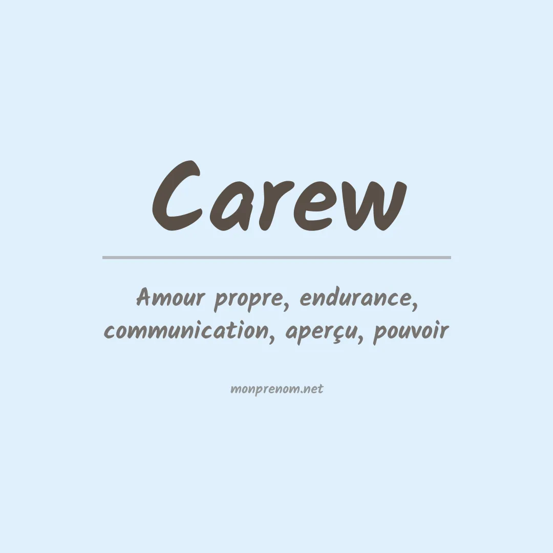 Prénom Carew