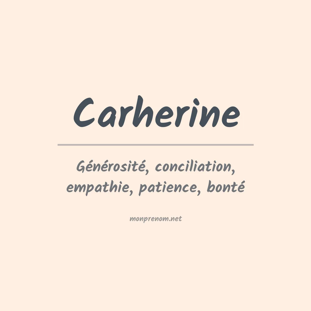 Signification du prénom Carherine