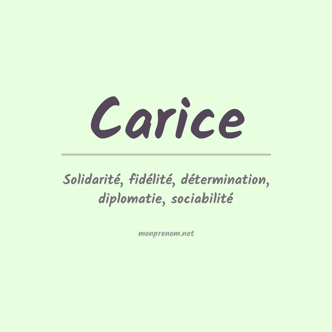 Signification du prénom Carice