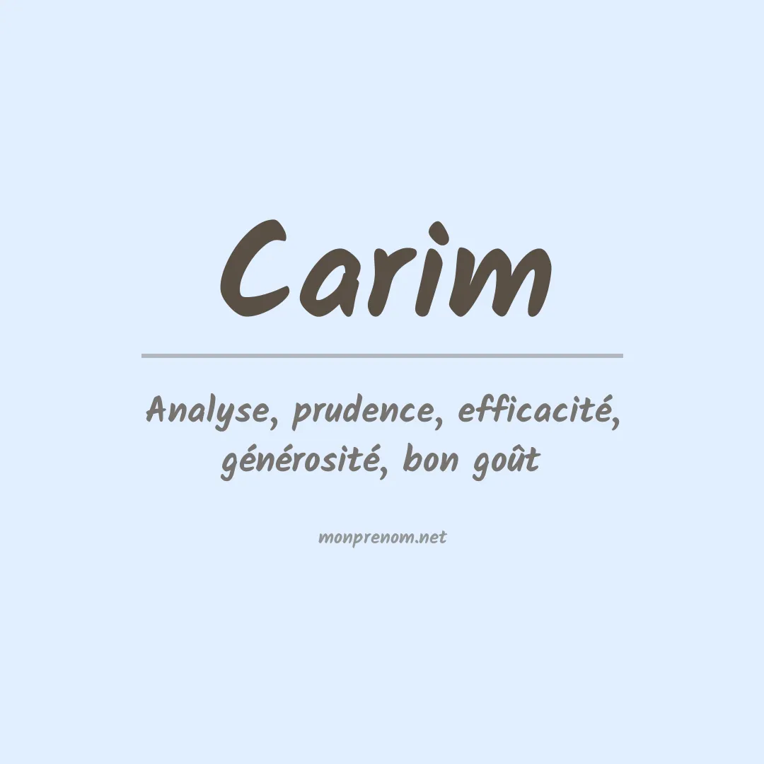 Prénom Carim