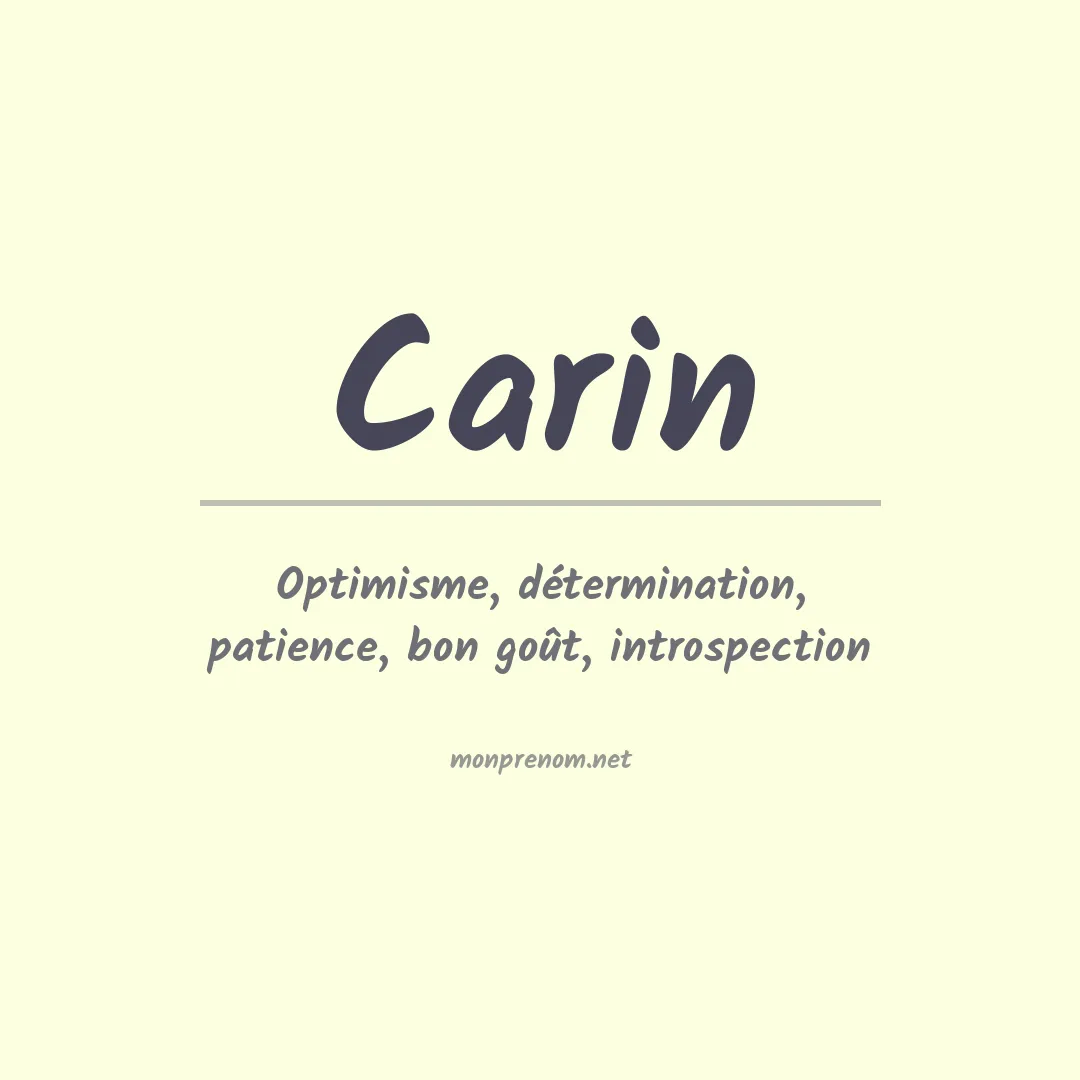 Prénom Carin