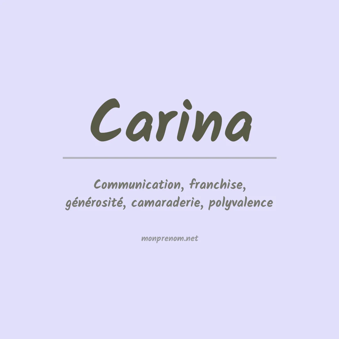 Signification du prénom Carina