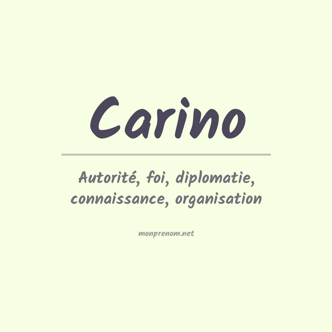 Prénom Carino