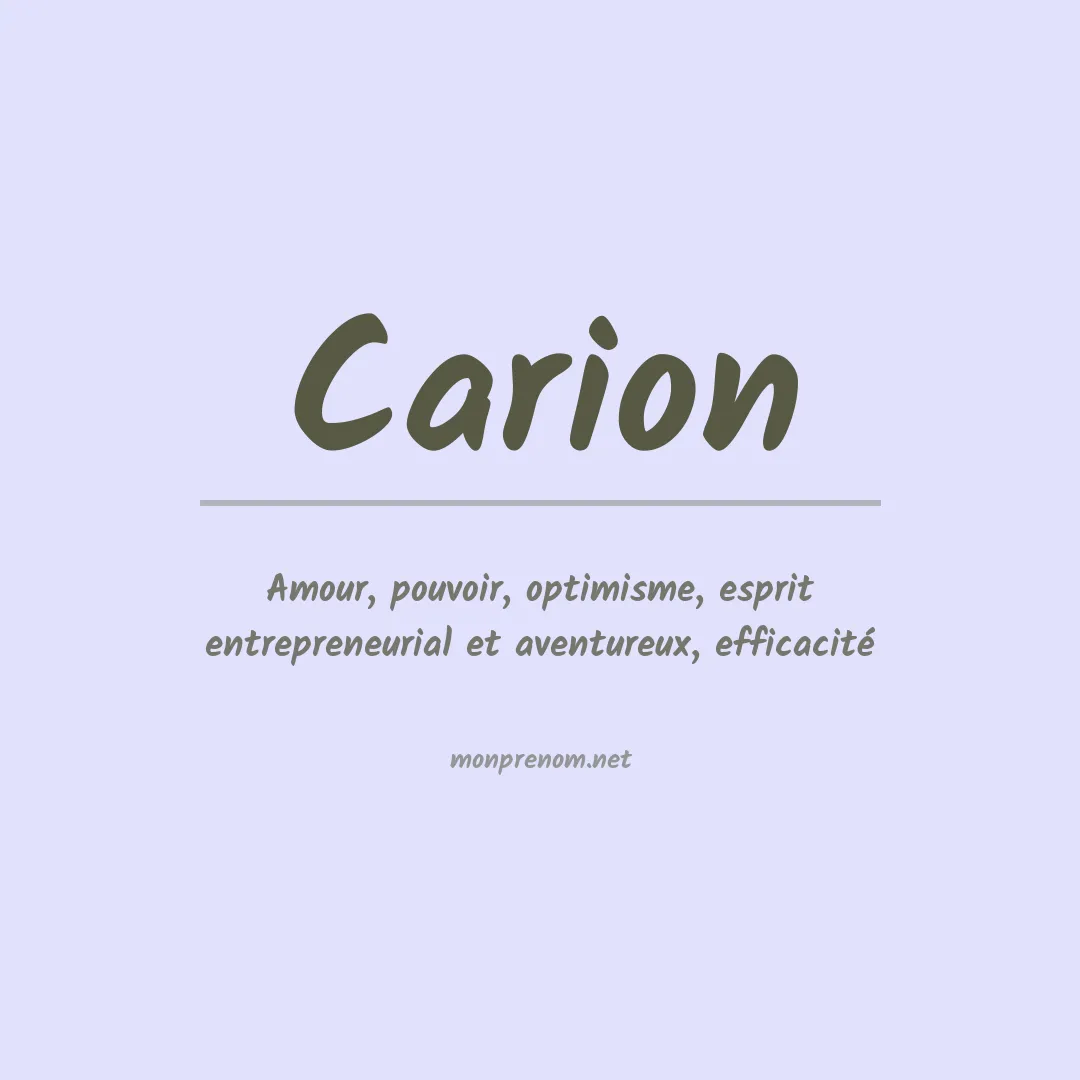 Signification du prénom Carion
