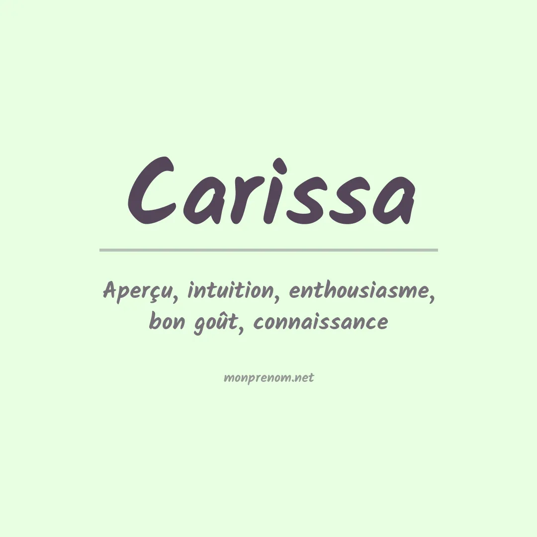 Signification du prénom Carissa