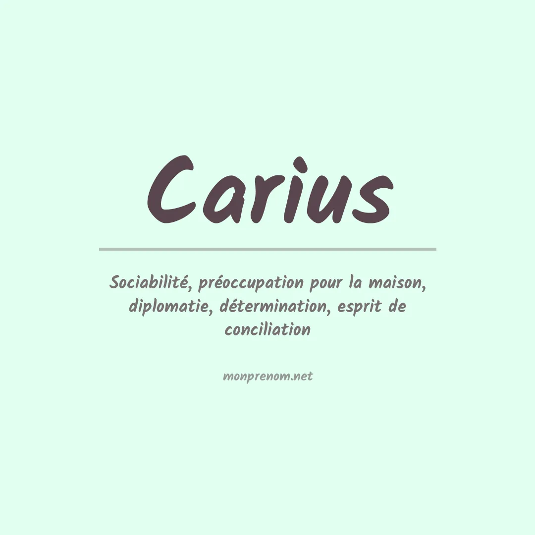 Signification du prénom Carius