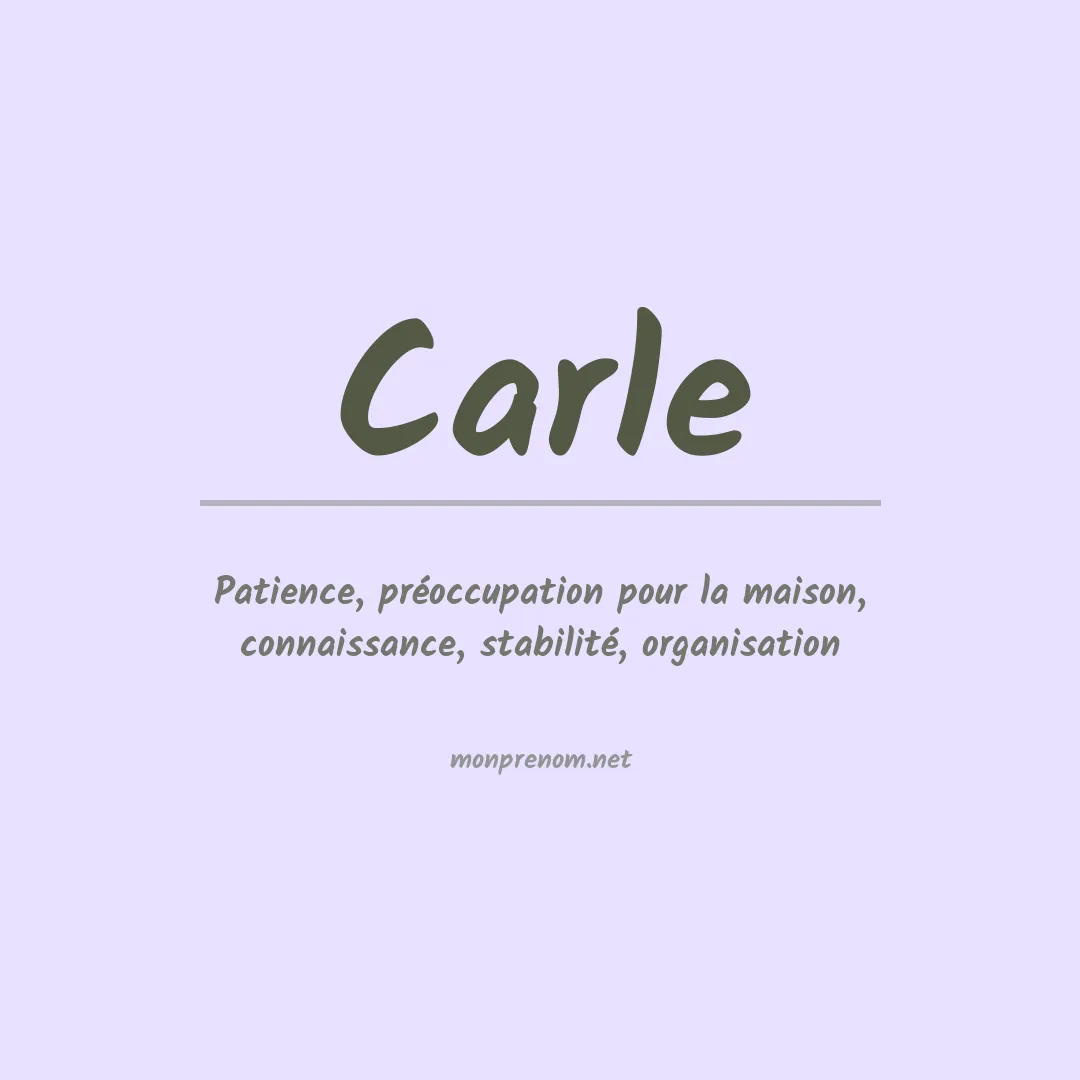 Prénom Carle