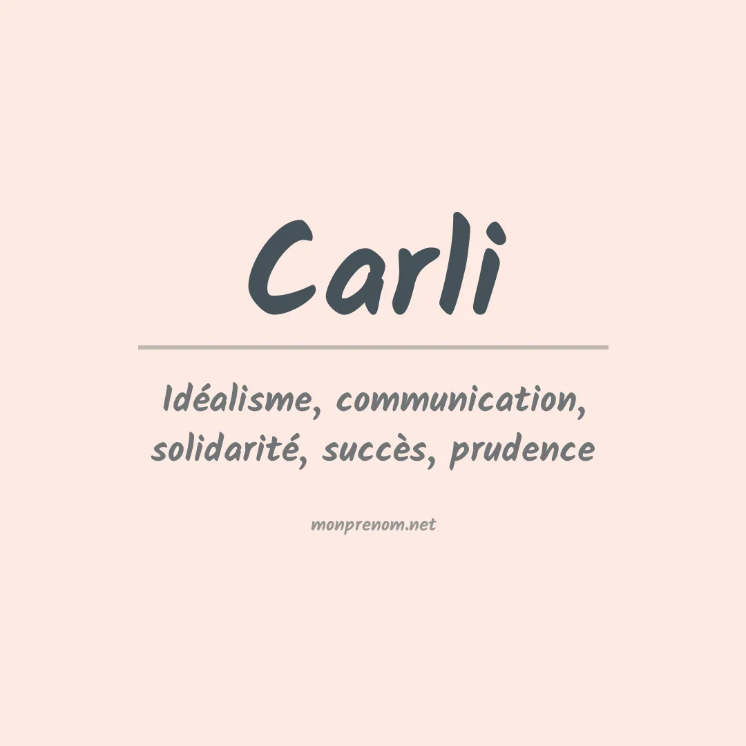 Prénom Carli