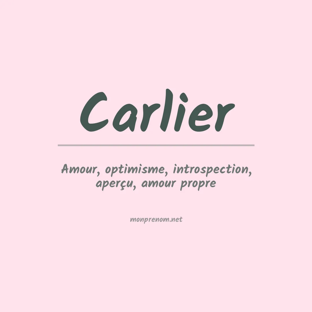 Prénom Carlier
