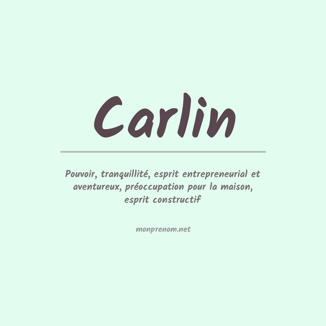 Prénom Carlin
