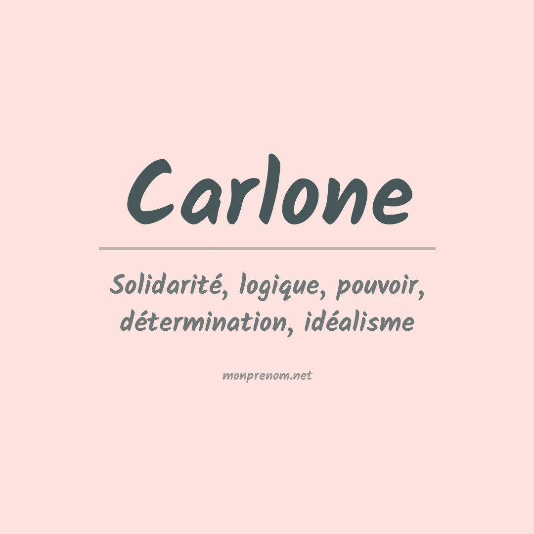 Prénom Carlone