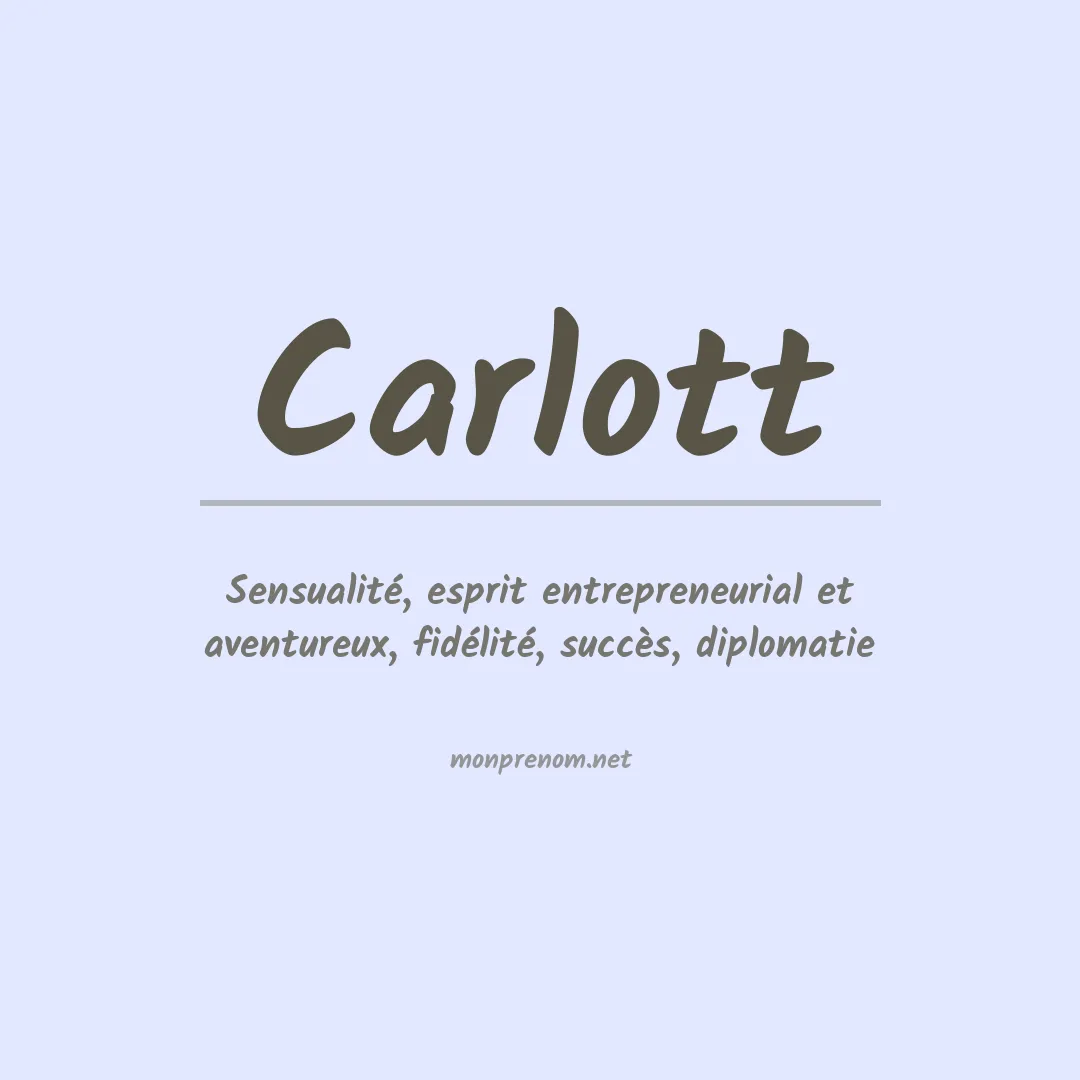 Signification du prénom Carlott