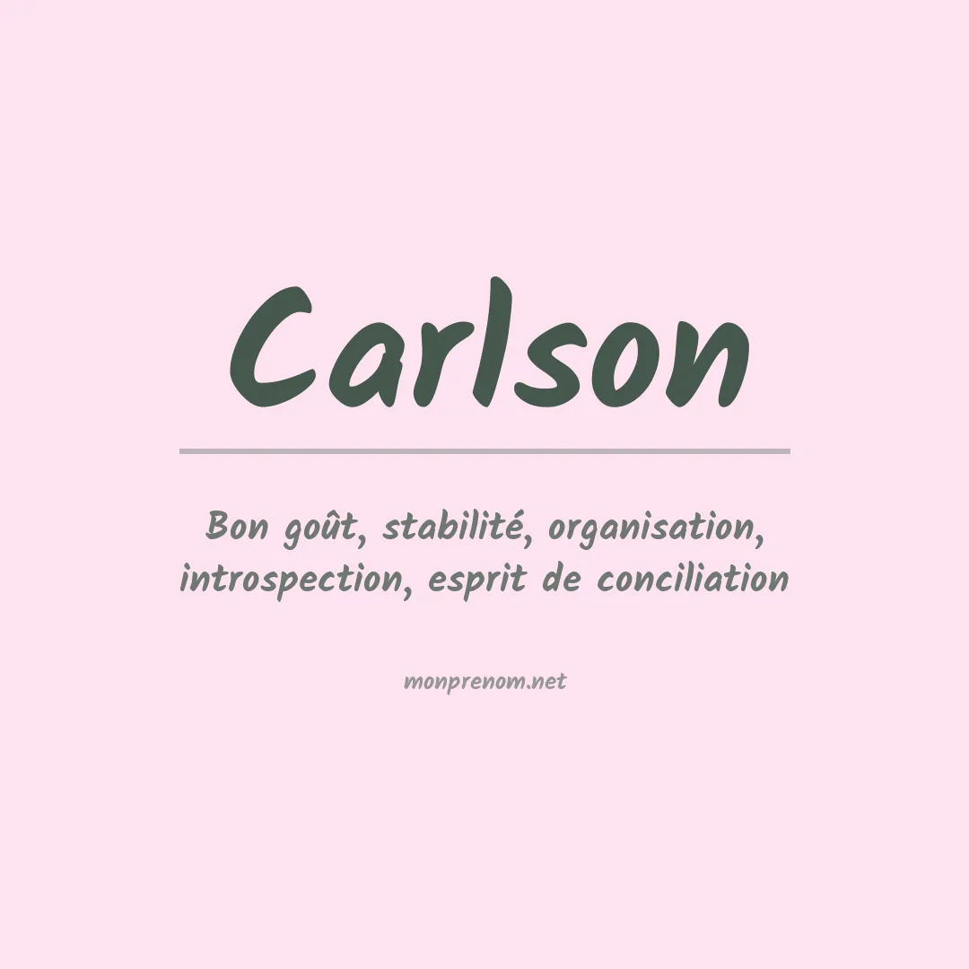Signification du prénom Carlson