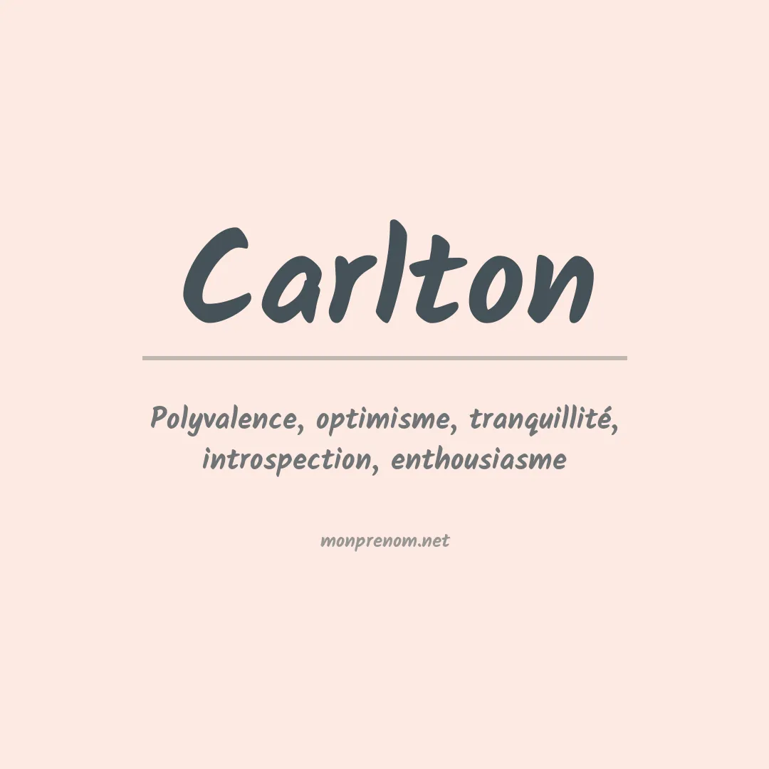 Prénom Carlton