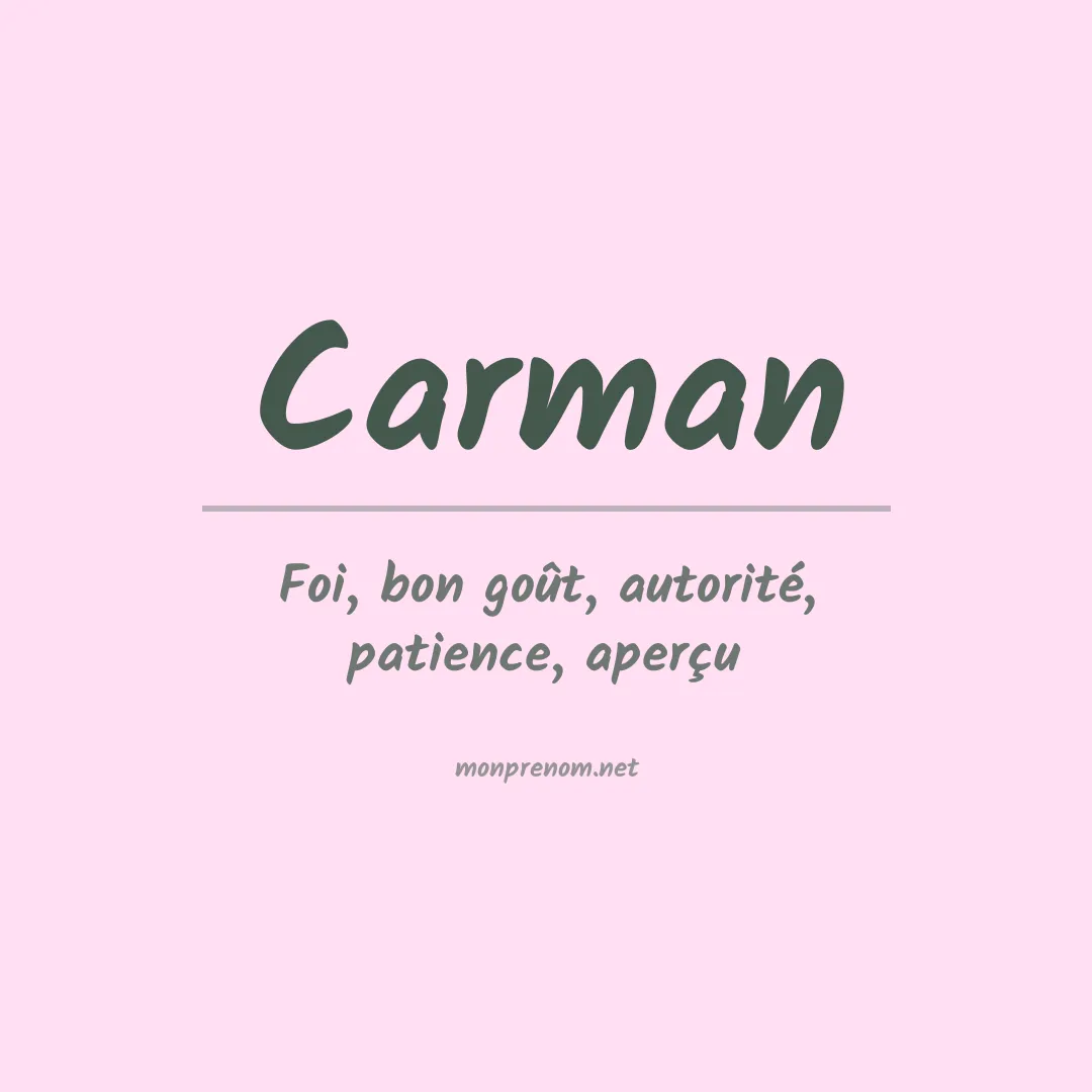 Prénom Carman